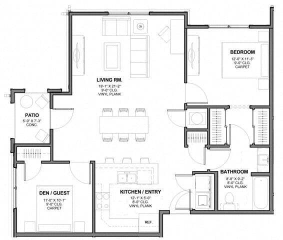 Floor Plan - Two-Bedroom (B1)