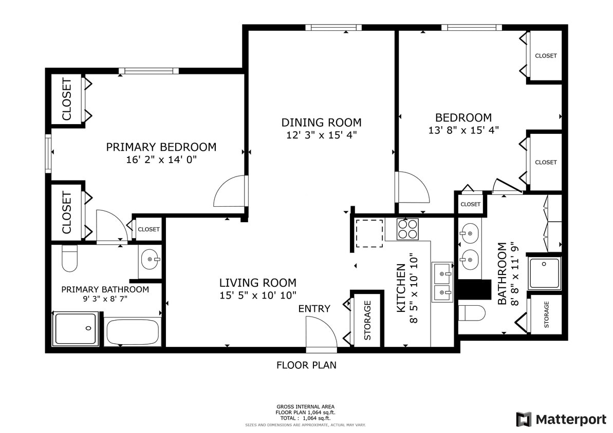 2Bedroom Floor Plan - 2BR Unfurnished