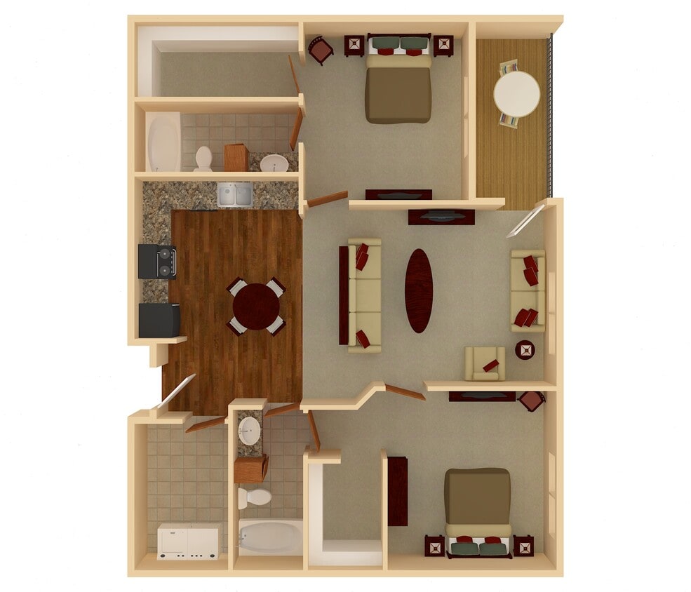 Floor Plan - 2 Bedroom 2 Bathroom