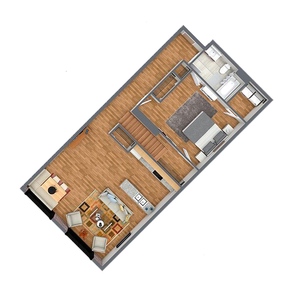 Floor Plan - 1 Bed 1 Bath U