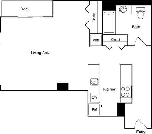 Floor Plan - Studio 308-608 - SW