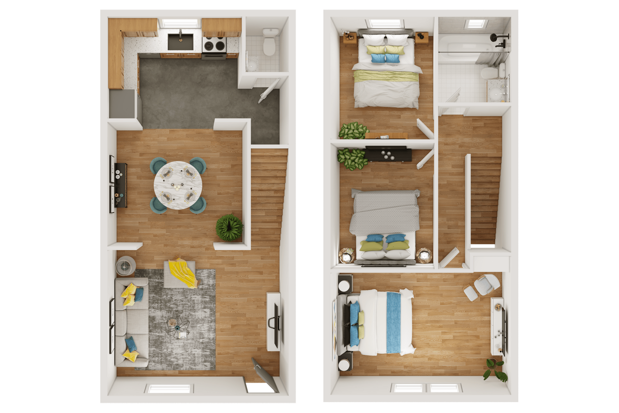 Floor Plan - 3 Beds 2 Baths
