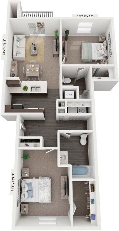 Floor Plan - Two Bedroom