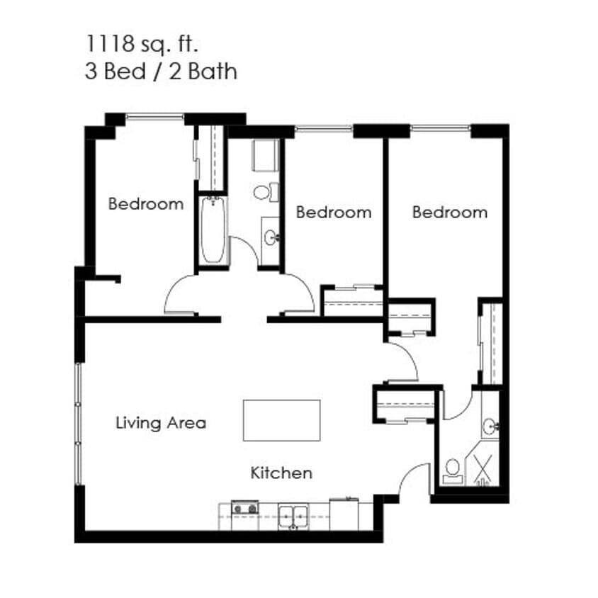 Floor Plan - 3 Bed / 2 Bath