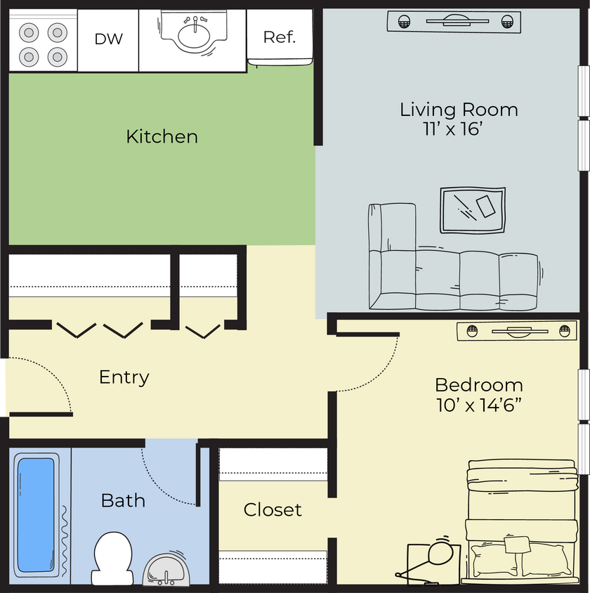 One Bedroom - One Bedroom