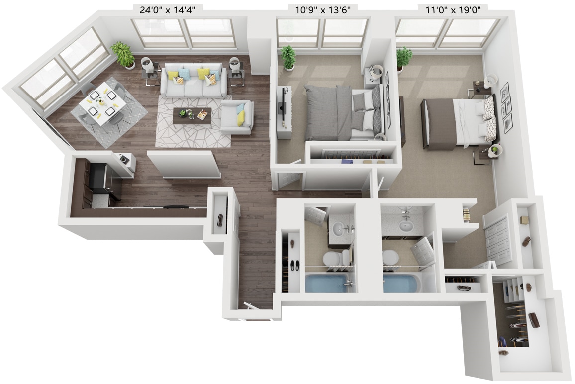 Floor Plan - TWO BEDROOM