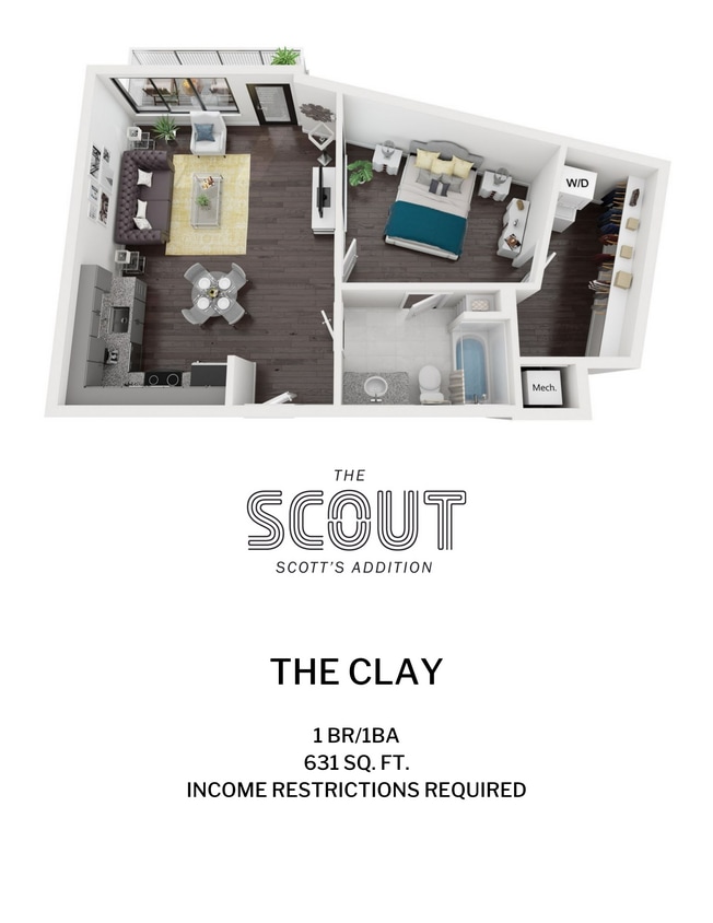 Floor Plan - *The Clay - Income Restricted*