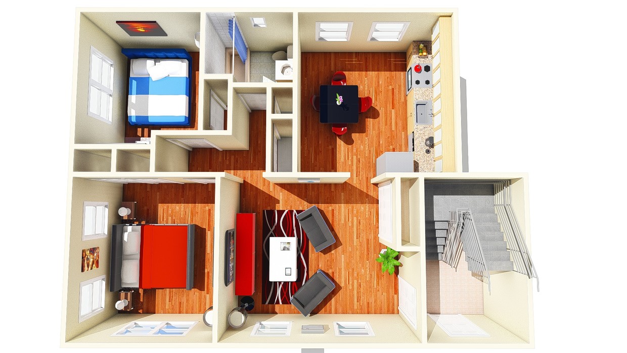 Floor Plan - 2BR/1BA