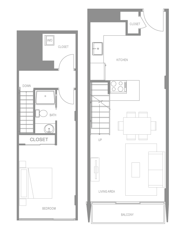 Floor Plan - Navona One Bedroom Up D