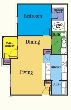 1BR/1BA - Model 1D