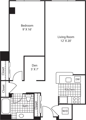 Floor Plan - One Bedroom 819