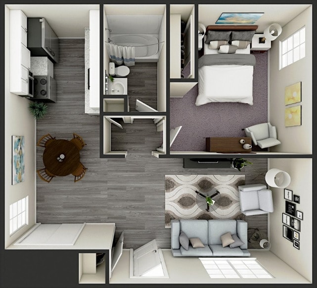 Floor Plan - 1BR 1B Classic