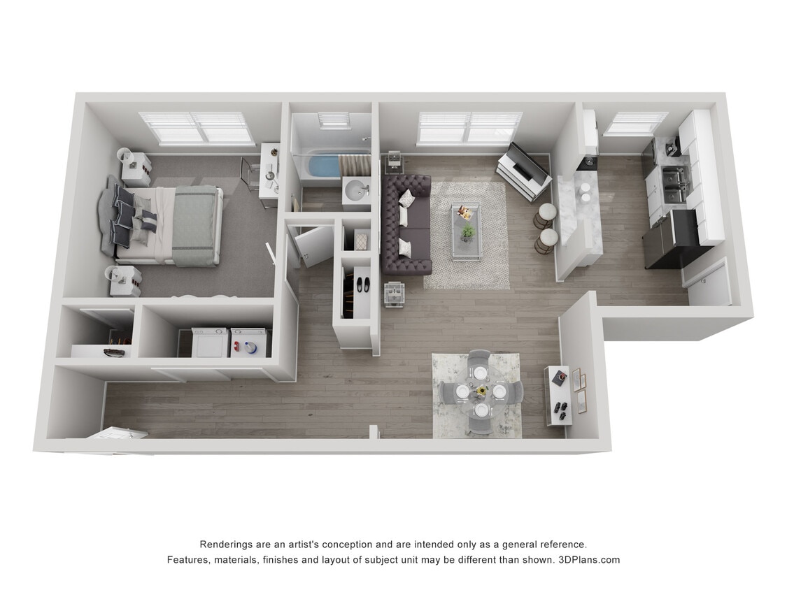 Floor Plan - A11 1x1 H Semi Upgrade-Call for Availability