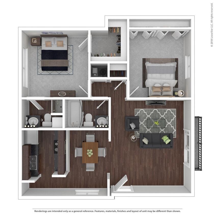 Floor Plan - 2x2b - Arlington