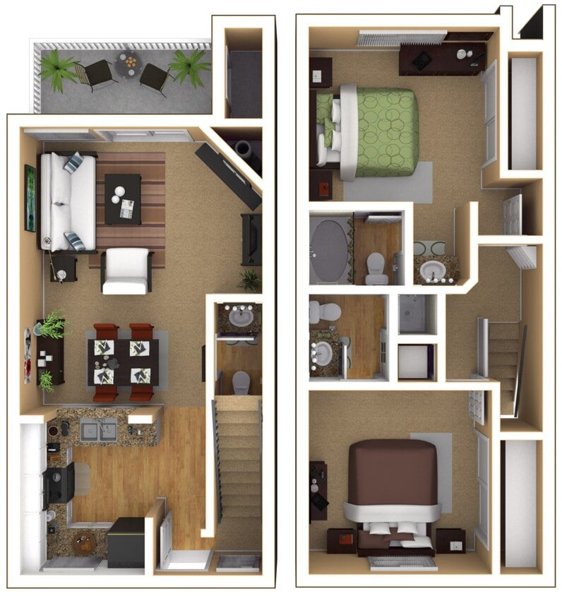 Floor Plan - Townhome 3 Luxury