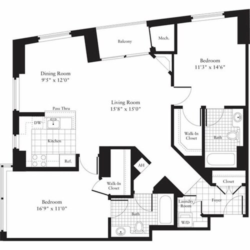 Floor Plan - 2 Bedrooms K