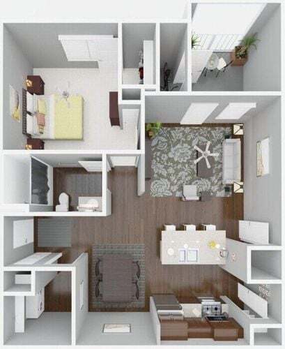 Floor Plan - 1 Bedroom
