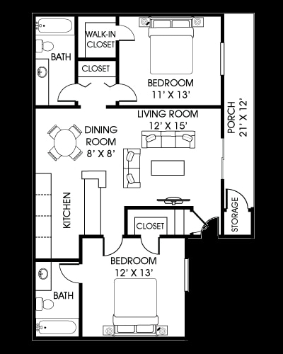 Hawthorn - 2 Bedroom x 2 Bath B