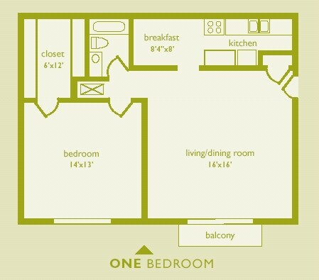 1BR/1BA - A1