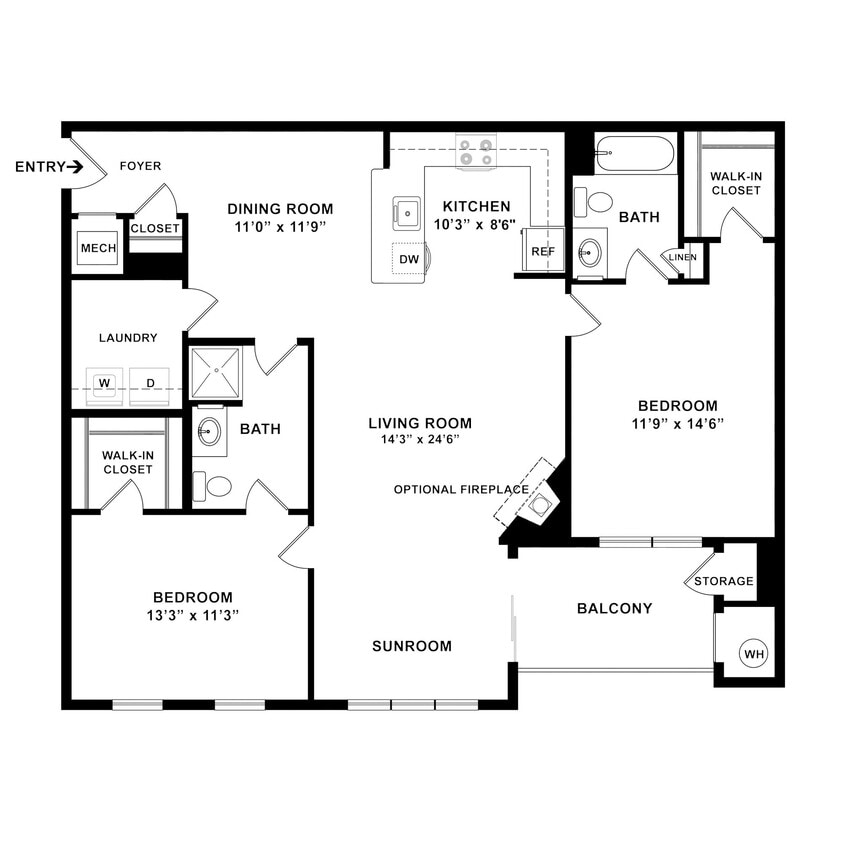 Floor Plan - Cameron-1 w/Sunroom- Elevator