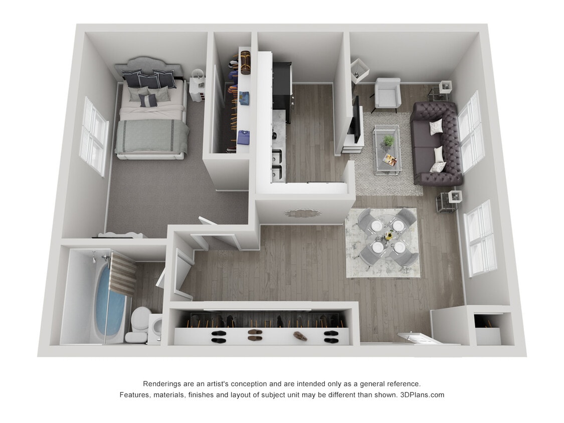 Floor Plan - 1x1 Standard - Call For Availability