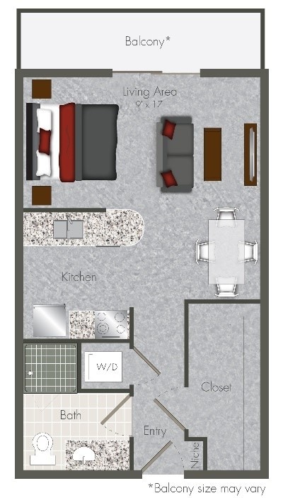 Mid Main Lofts - S-X1 - 1 Beds - 1 Baths - 467 Sq. ft. - S-X1