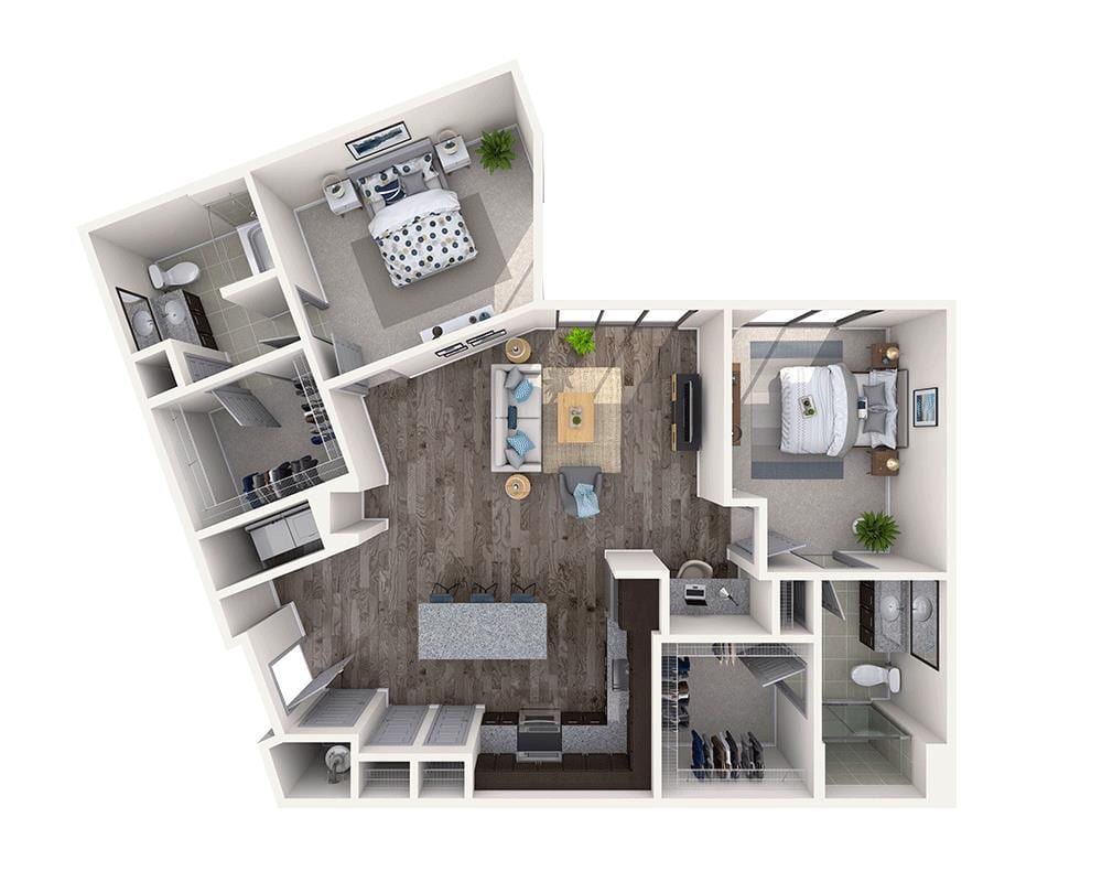 Floor Plan - Two Bedroom B2J
