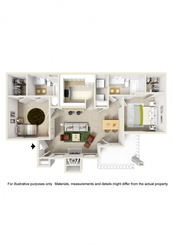 Floor Plan - 2 BED 2 BATH WATER VIEW