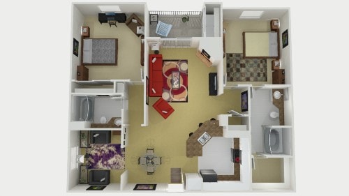 Jewel - 2 Bed, 2 Bath with Den C (Emerald Plan - Renovated