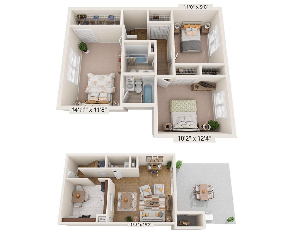 Floor Plan - Three Bedroom C2.5