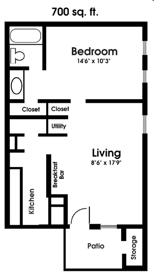1BR/1BA - One-Bedroom 