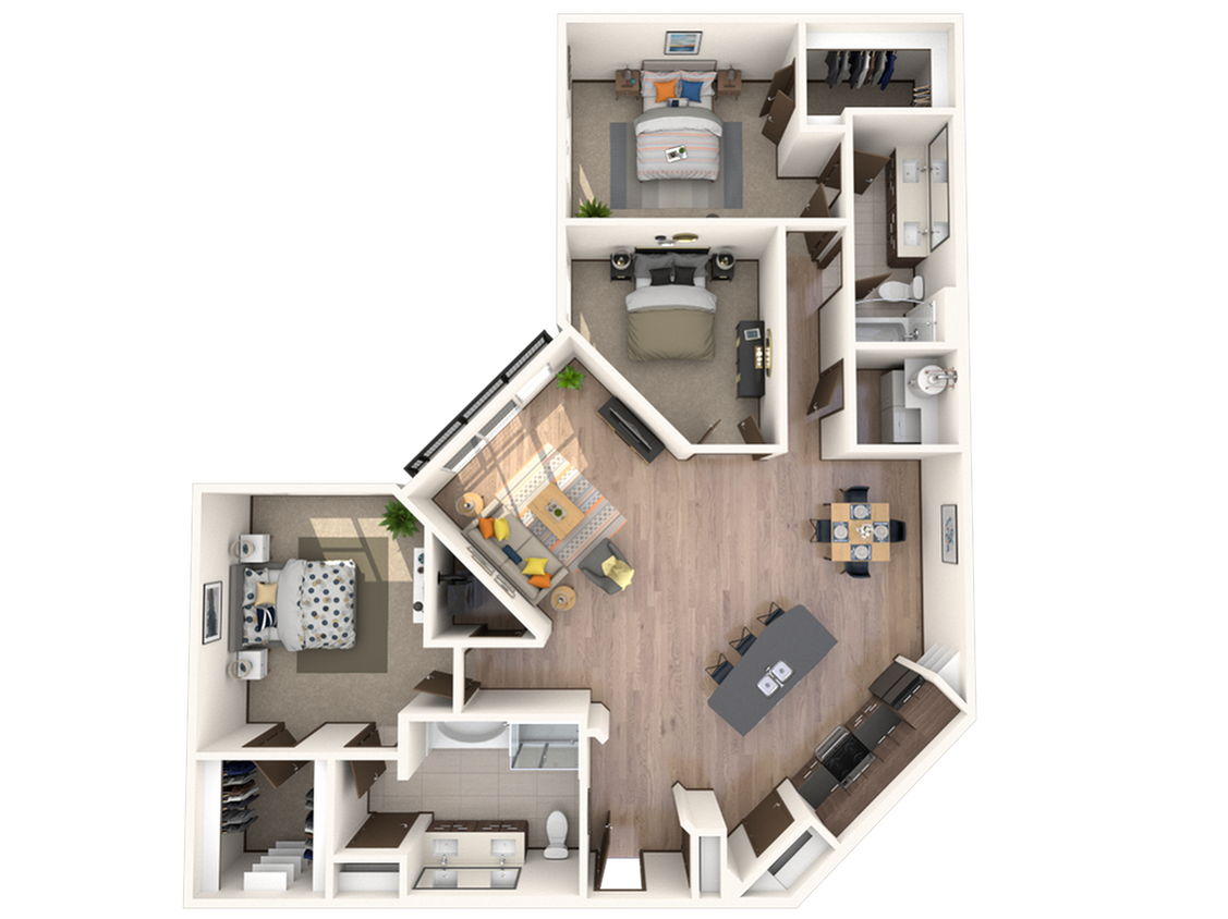 3 Bedroom | 2 Bath | 1617 SF - C1