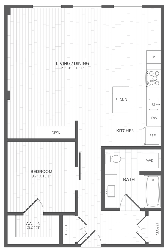Floor Plan - 1 Bed - 1 Bath _917