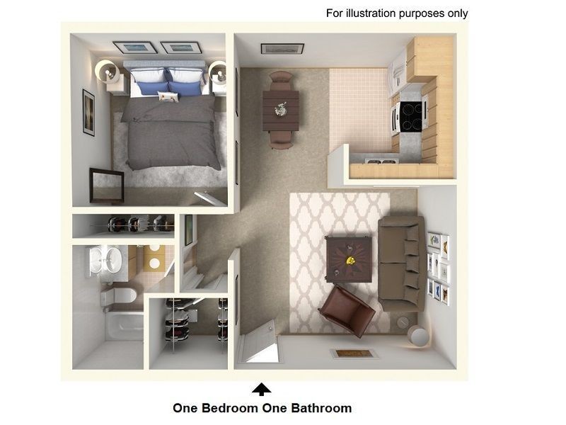Floor Plan - 1 Bedroom 1 Bathroom