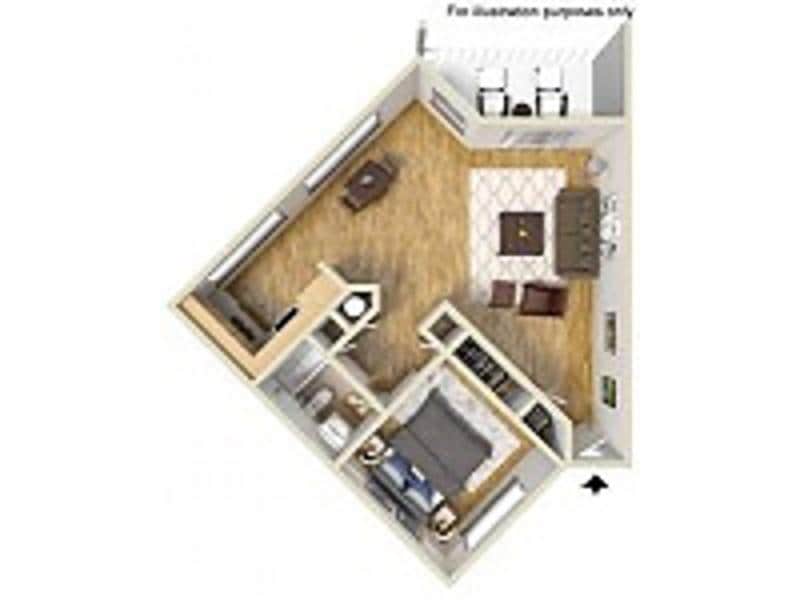 Floor Plan - 1 Bedroom 1 Bathroom C