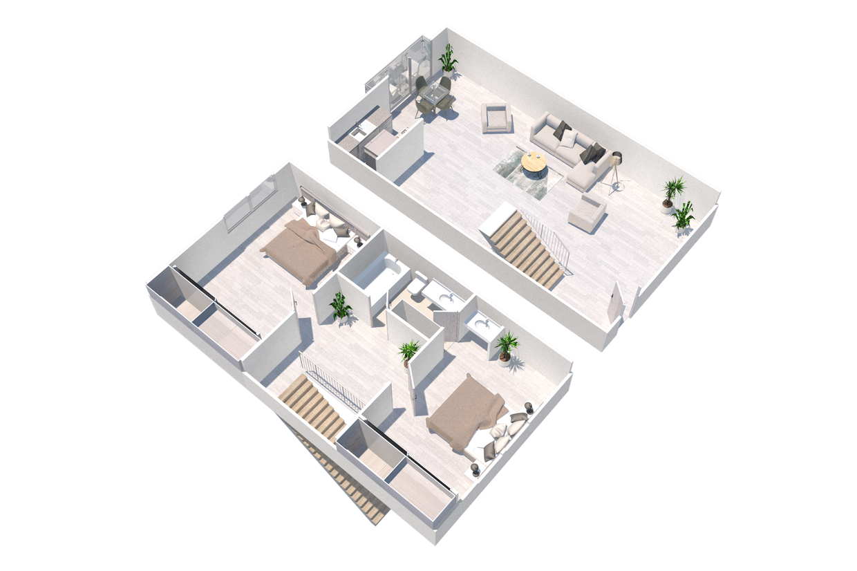 Floor Plan - Two Bedroom Townhome