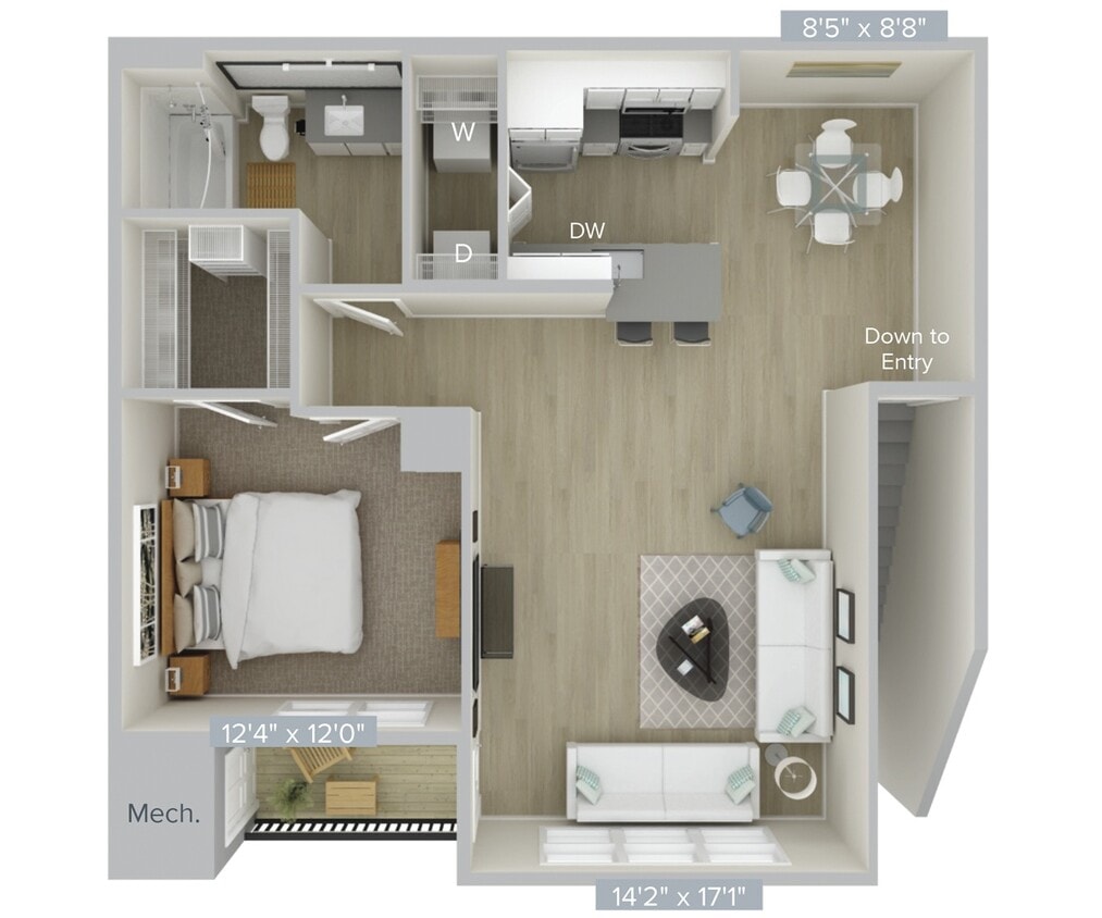 Floor Plan - AD1A Income Restricted Unit