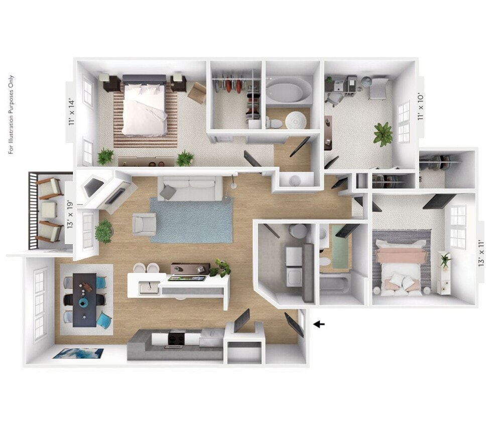 Floor Plan - The Constellation 3 BR 2 BA