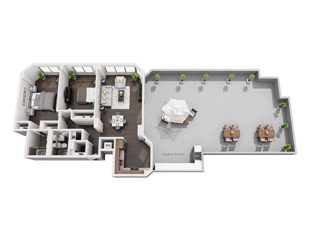 Floor Plan - Two Bedroom B2D