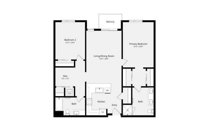 Floor Plan - 2B+DEN