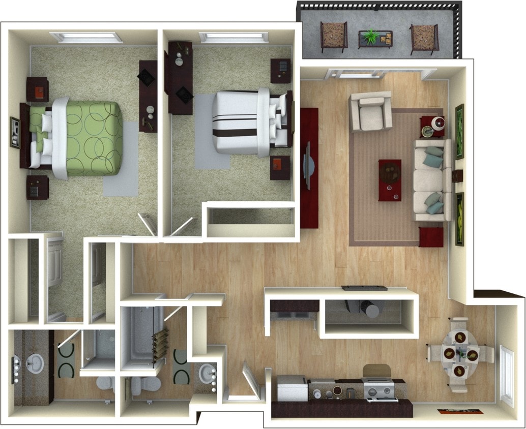 Floor Plan - 2 Bed 2 Bath