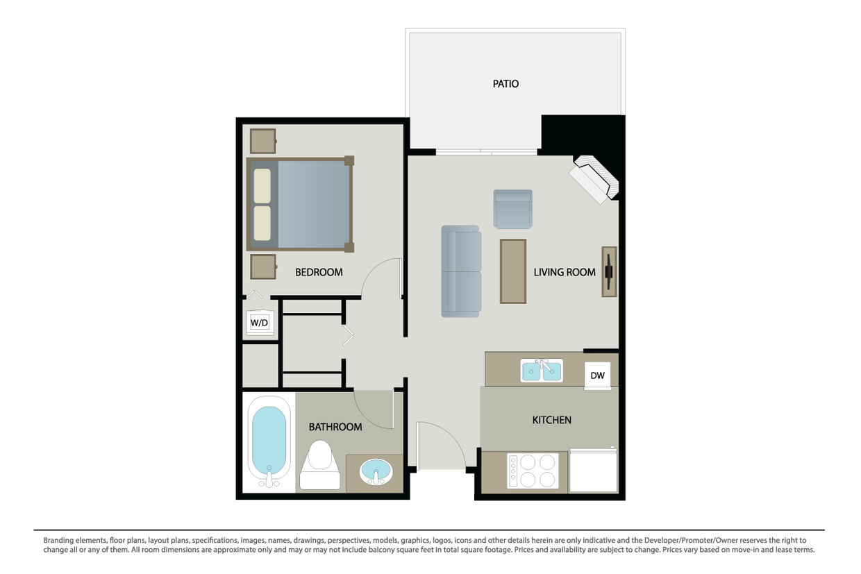 Floor Plan - B1 - 1 Bed 1 Bath