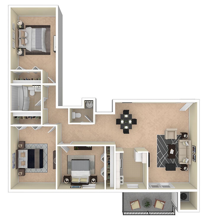Floor Plan - THREE BEDROOM