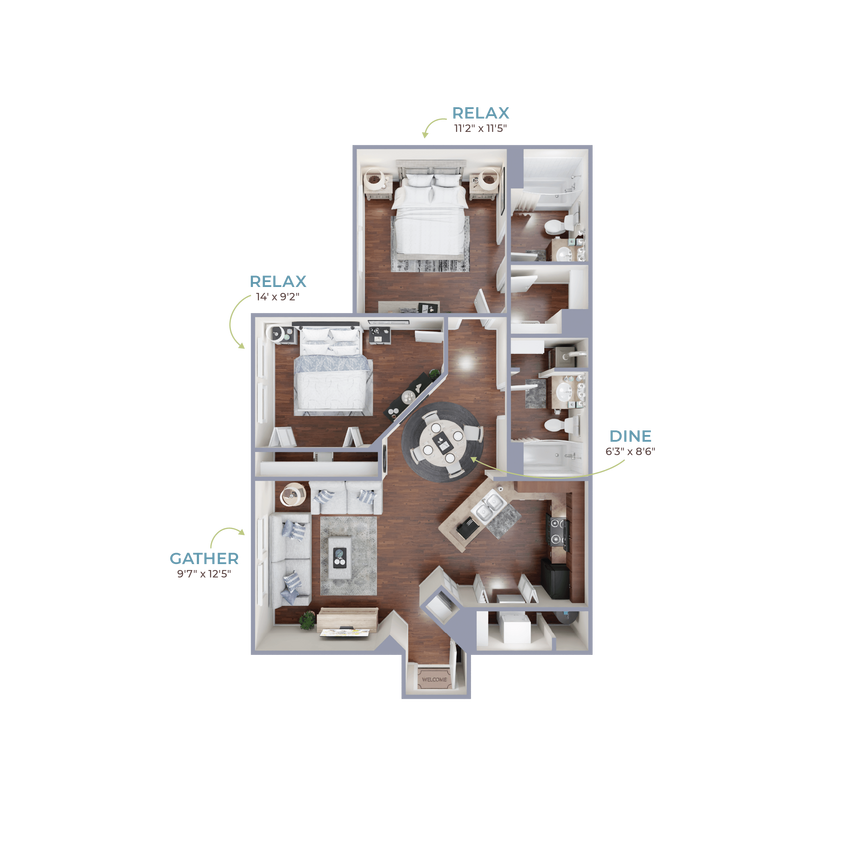 Floor Plan - 2 BEDROOM