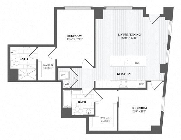 Floor Plan - 2 Bed/2 Bath-F4 - 29 Audubon Street