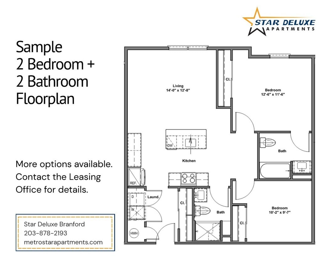 Floor Plan - Two Bed Two Bath