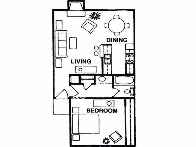 1BR/1BA - 1B
