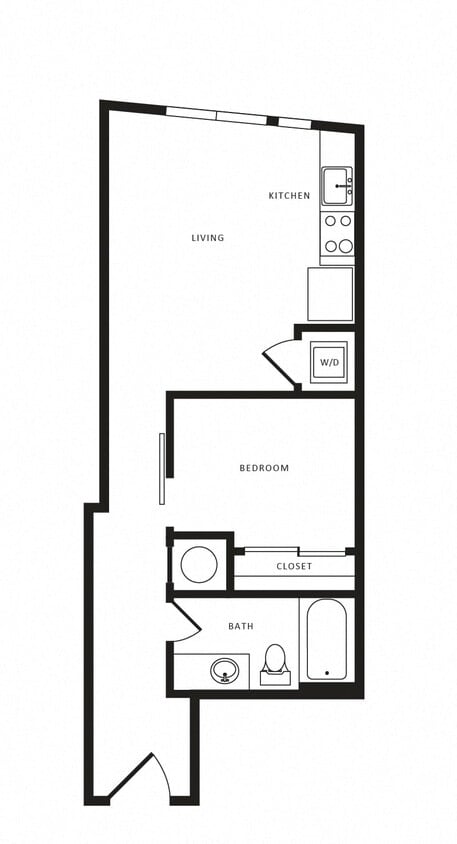 Floor Plan - 1 Bed/1 Bath-A02 Modern