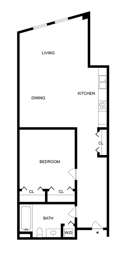 B3 | 1-Bedroom Floorplan - B3