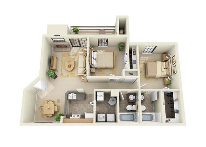 Floor Plan - Two Bedroom C1
